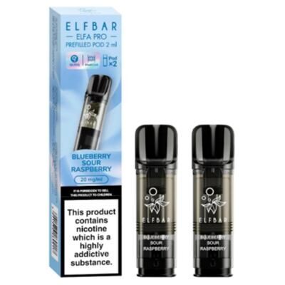 ELFBAR ELFA Kit Pro 2ml Pods 20mg - Blueberry Sour Raspberry 10 Stk