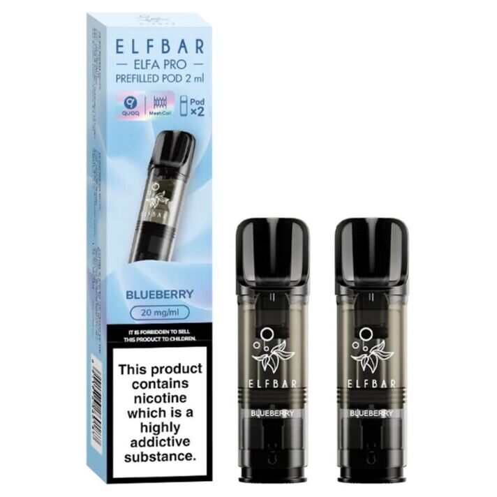 ELFBAR ELFA Kit Pro 2ml Pods 20mg - Blueberry 10 Stk