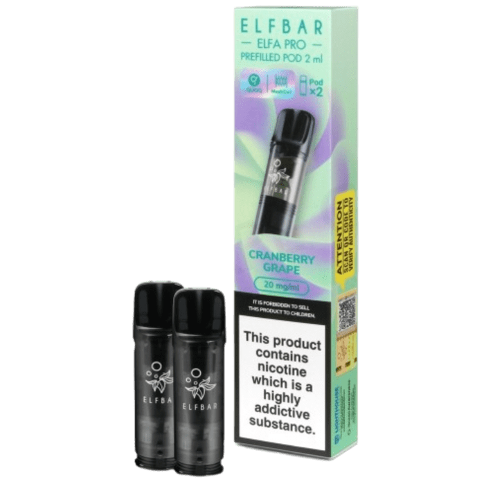 ELFBAR ELFA Kit Pro 2ml Pods 20mg - Cranberry Grape 10 Stk