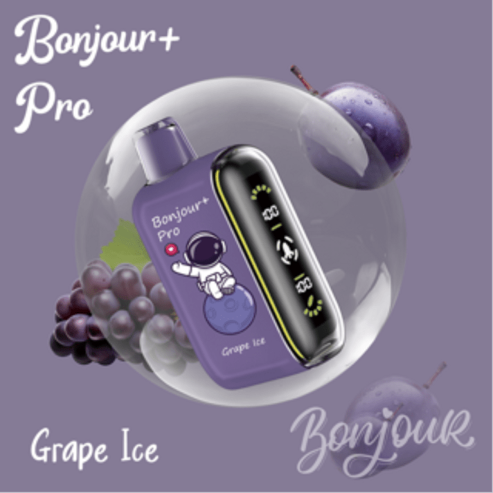 Bonjour+ Pro 15000 Puffs 2% Nic. - Grape Ice 10 Stk.